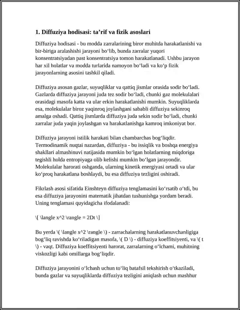 DIFFUZIYA HODISASI VA MOLEKULALARNING O‘ZARO TA’SIRI 3