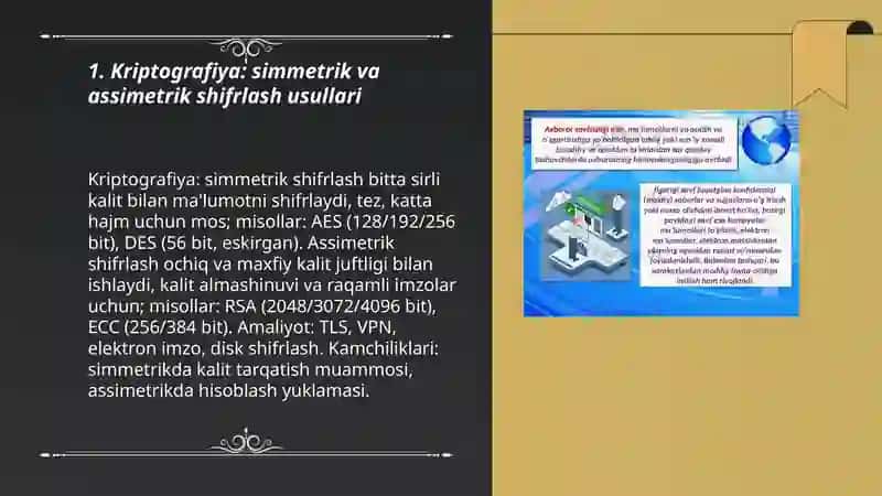 Axborot xafsizligini t'aminlashning zamonaviy usul va vositalari 3