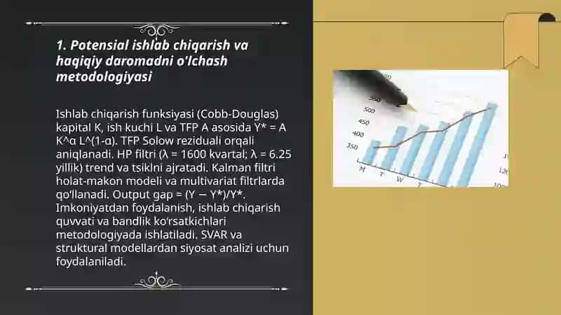 Iqtisodiy o'sish o'lchovi potensial va haqiqiy daromad dinamikasi 3