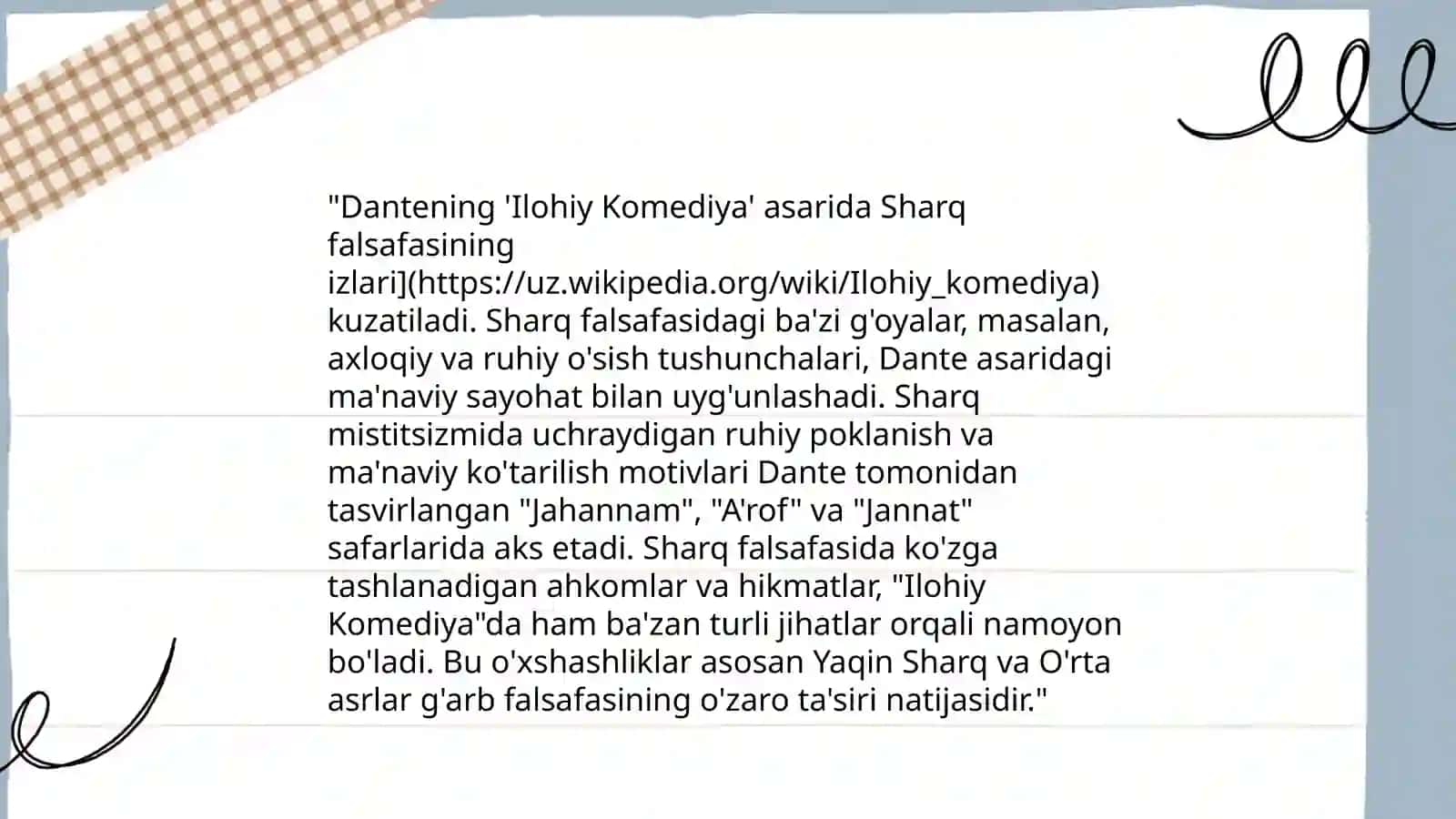 Dante ijodida Sharq badiiy falsafiy tafakkurining ta'siri 3