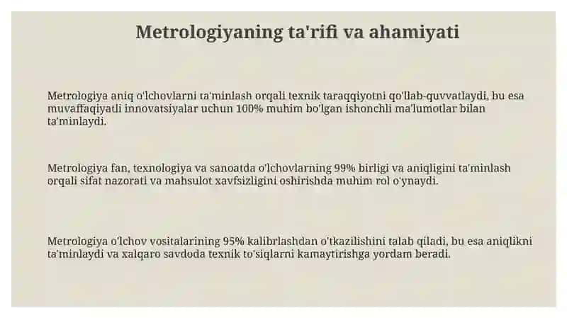 Metrologiya fanining xalqaro aloqalarida metrologiyaning roli 3