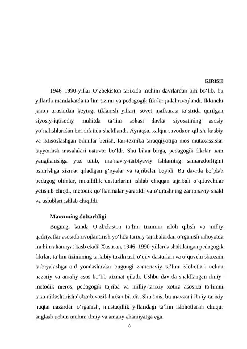 O‘ZBEKISTONDA TA`LIM VA PEDAGOGIK FIKRLAR 3