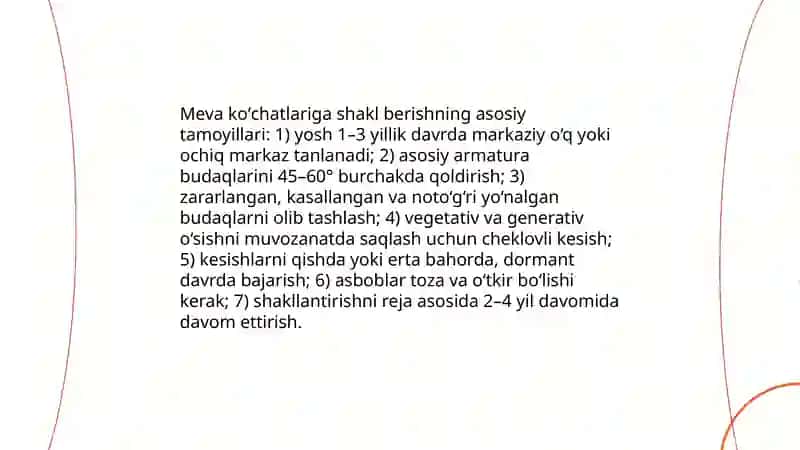 Meva koʻchatlariga shakl berish,ularni parvarish qilish by Haydarova Sitora 3