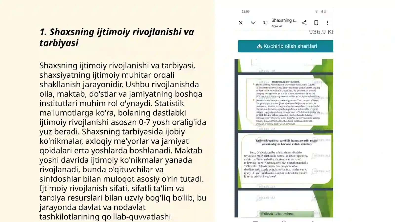 Shaxsning rivojlanishi tarbiyasi va ijtimoiylashuvi 3