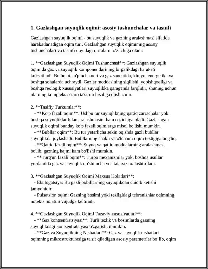 GAZLASHGAN SUYUQLIK OQIMI SIZILISHINING ASOSIY PARAMETRLARINI HISOBLASH 3
