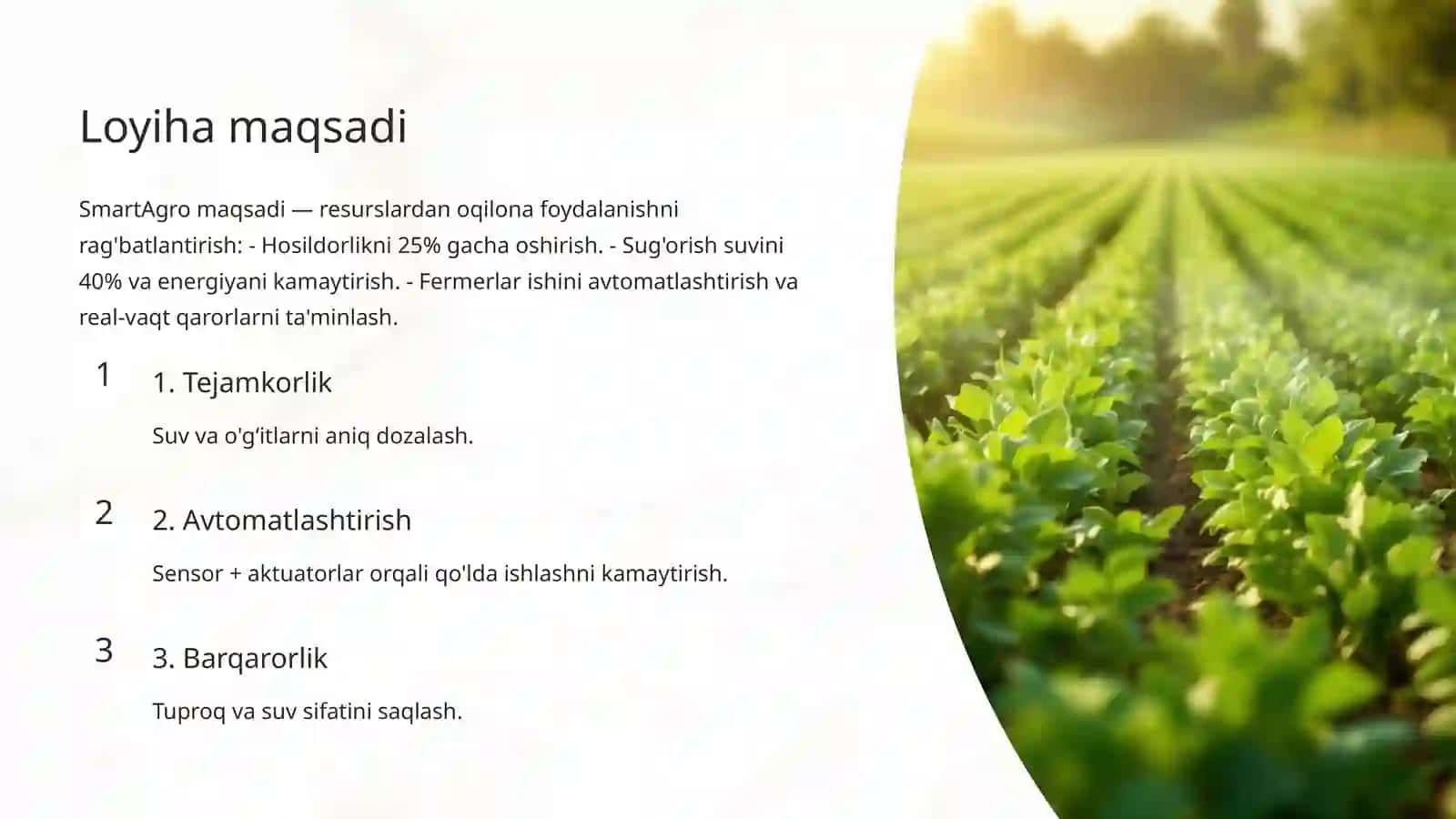 Smart agro qishloq xo'jaligini raqamlashtirish taqdimoti 3