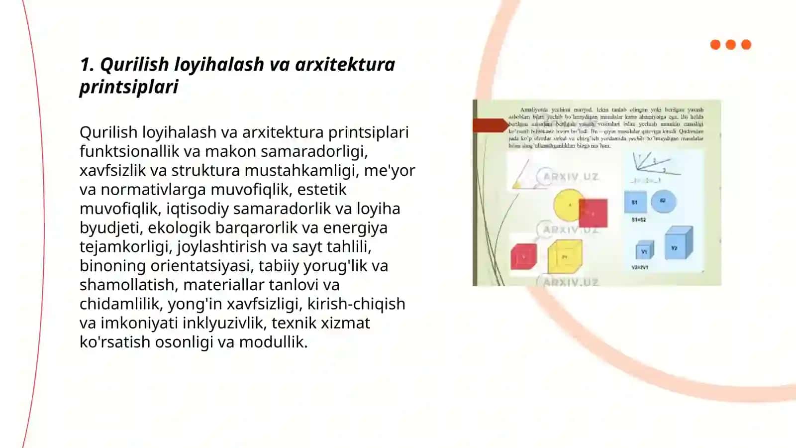 Qurilish loyihalash va arxitektura printsiplari 3