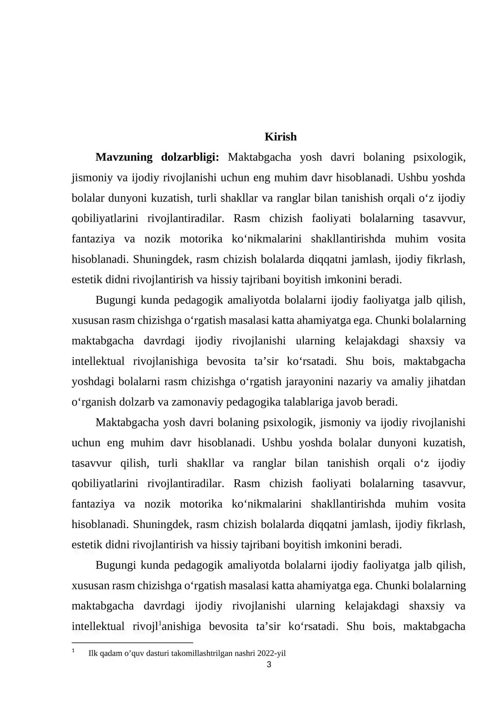 MAKTABGACHA YOSHDAGI BOLALARNI RASM CHIZISHGA O‘RGATISH 3