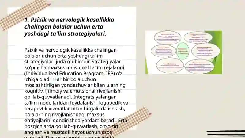Psixik va nervologik kasallikka chalingan bolalarda maktabgacha va umumiy orta talimni tashkil etish 3