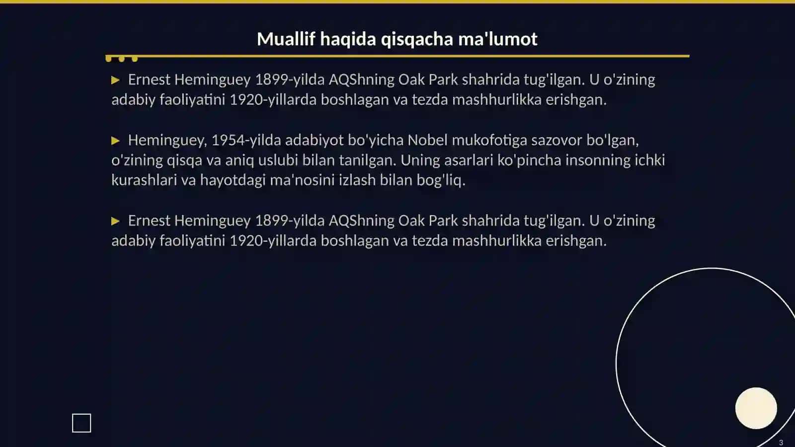 Ernest Heminqueyning "Chol va dengiz" qissasi 3