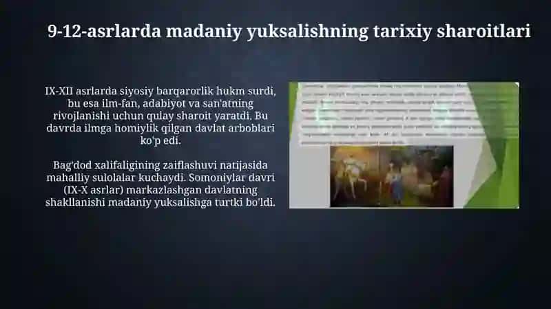 9-12-asrlarda madaniy yuksalish 3