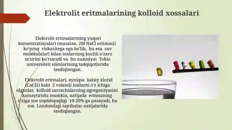 Elektrolik eritmalarning xosalarini noelektrolit eritmalar xosalaridan chetlashini ifoda qilish 3