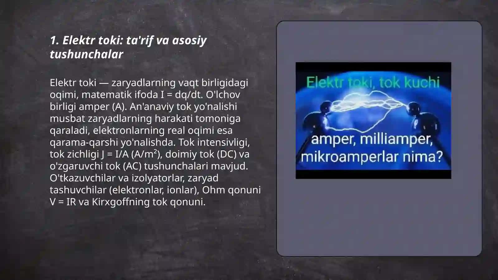 Elektr toki haqida tushuncha 3