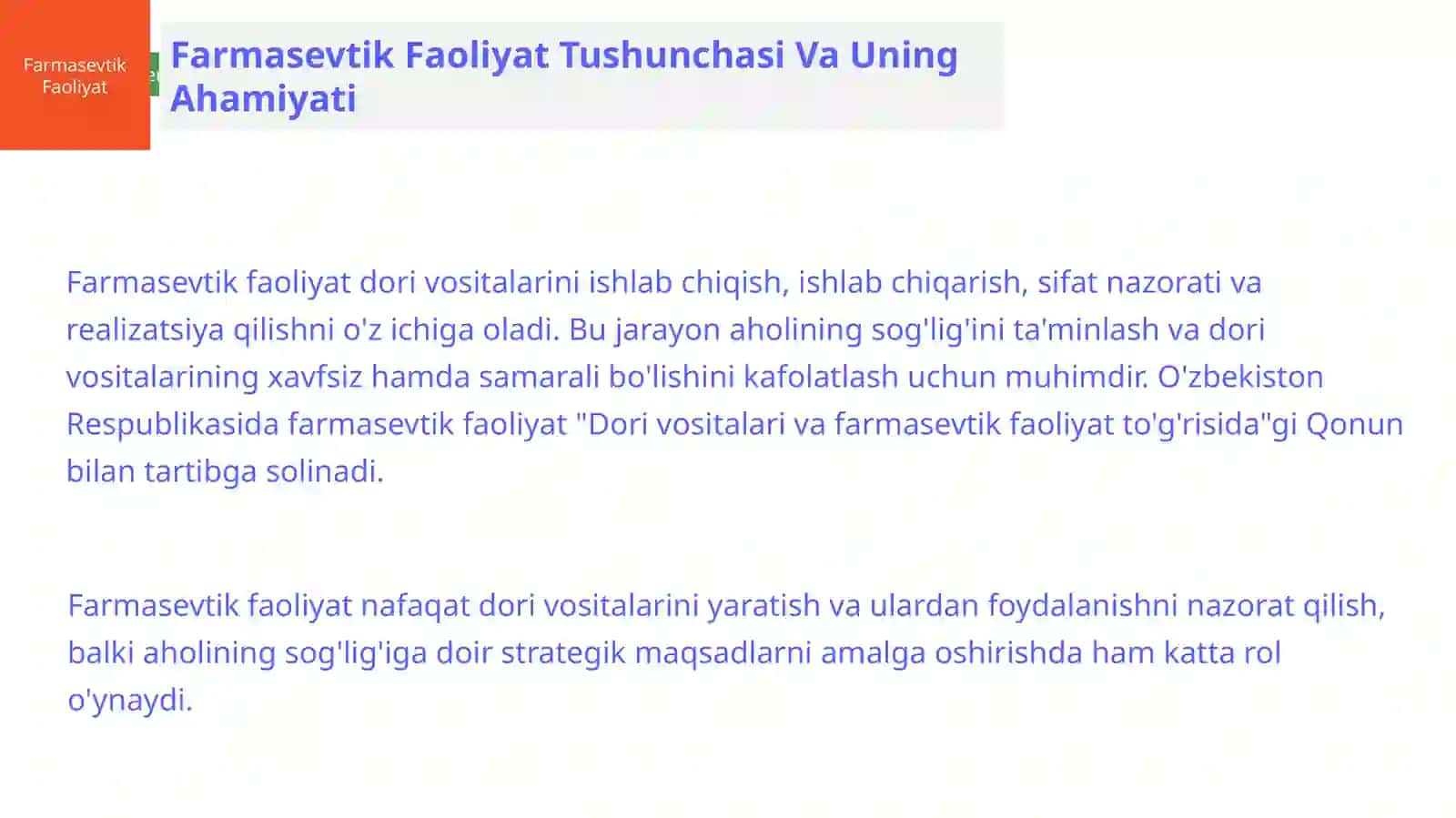 Farmasevtik Faoliyat Uchun Litsenziya Olish Qoidalari 3
