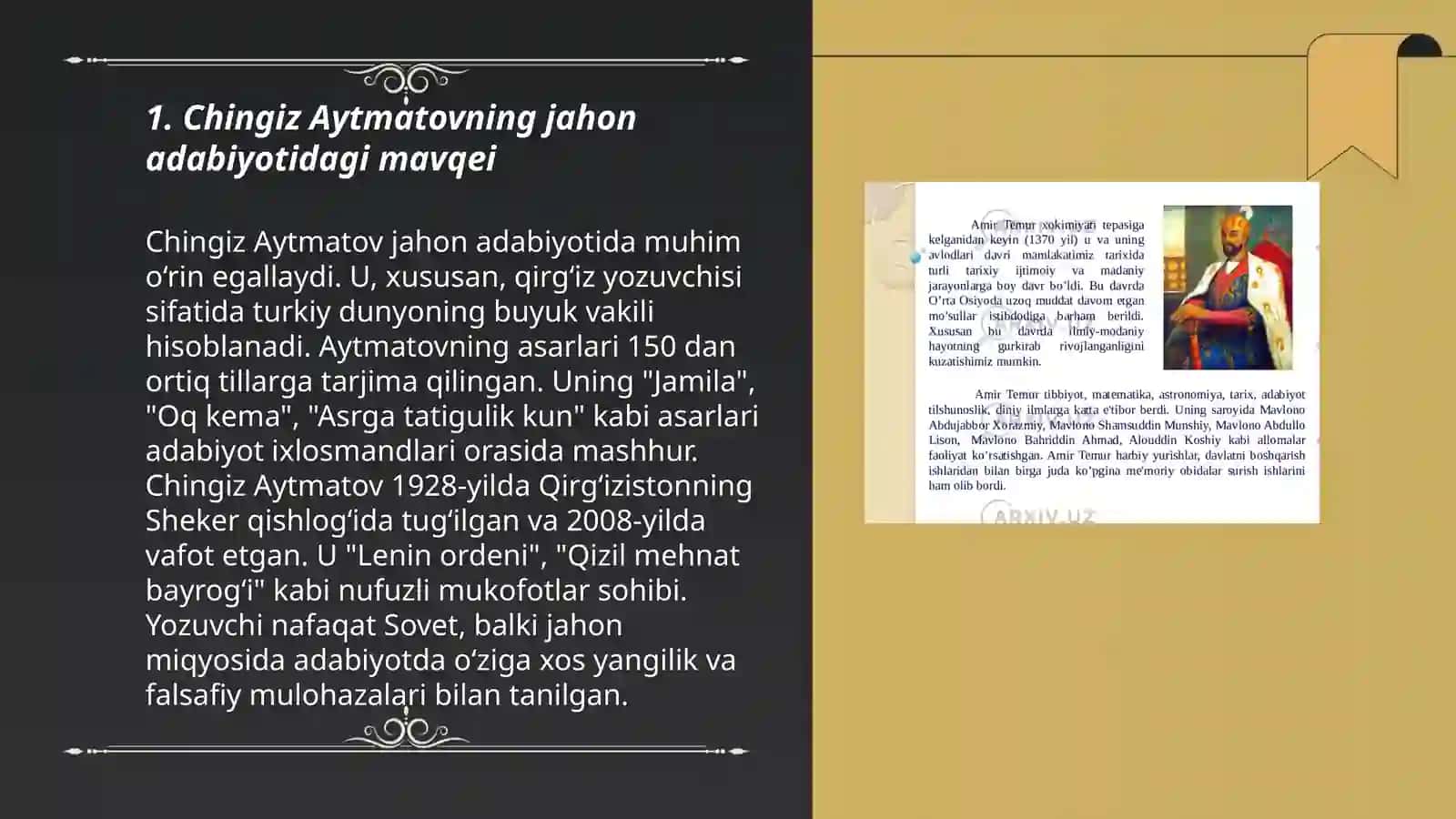 Chingiz Aytmatovning jahon adabiyotidagi mavqei 3