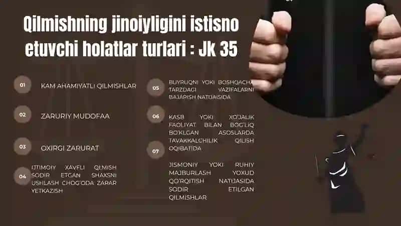 Qilmishni jinoiyligini istisno qiluvchi holatlar 3