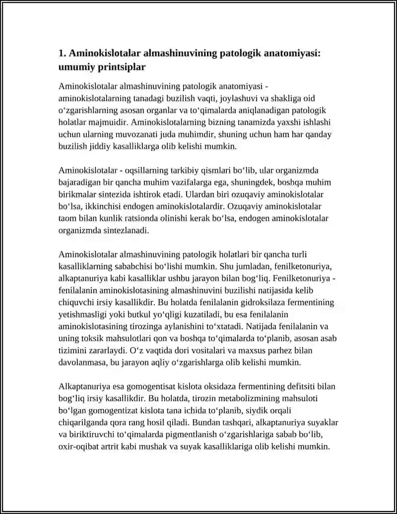 Aminokislotalar almashinuvining patologik anatomiyasi 3