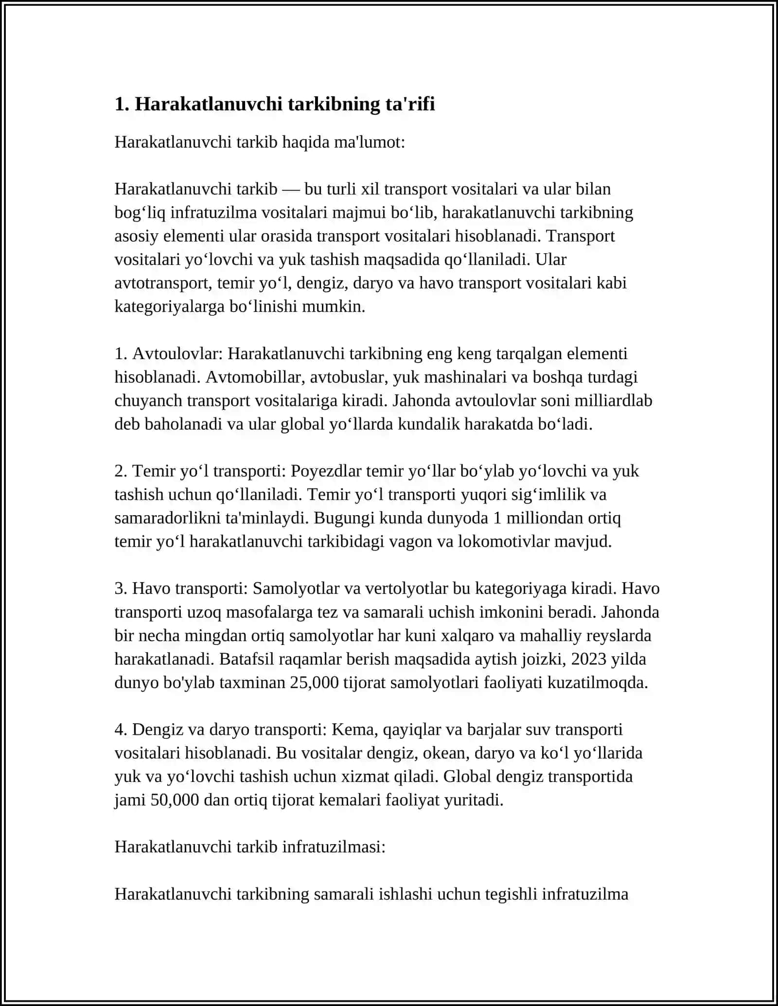MUSTAQIL ISH Mavzu: HARAKATLANADIGAN TARKIB TASNIFI 3