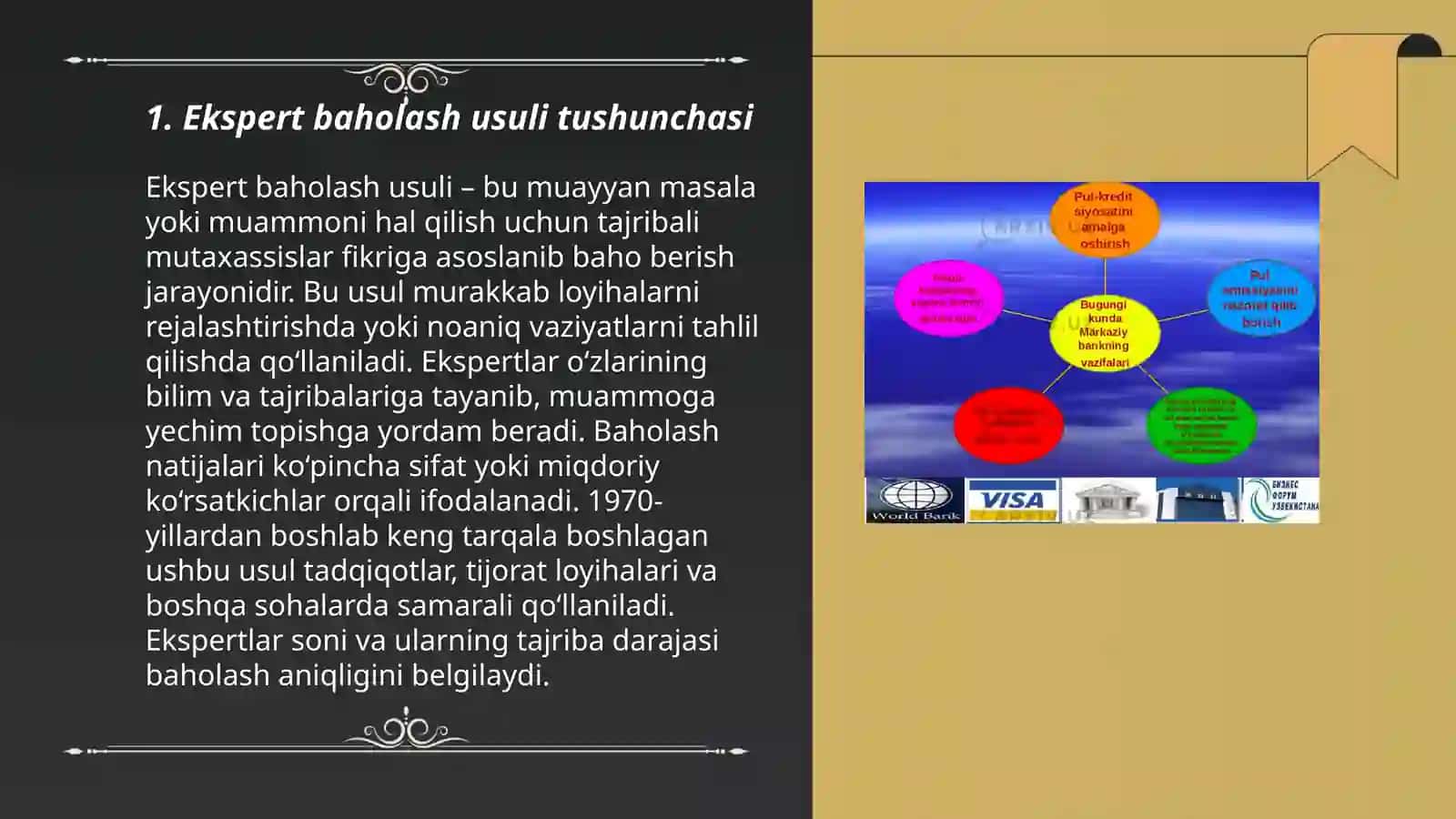 Ekspert baholash usuli haqida tushuncha, uning turlari va vazifalari 3