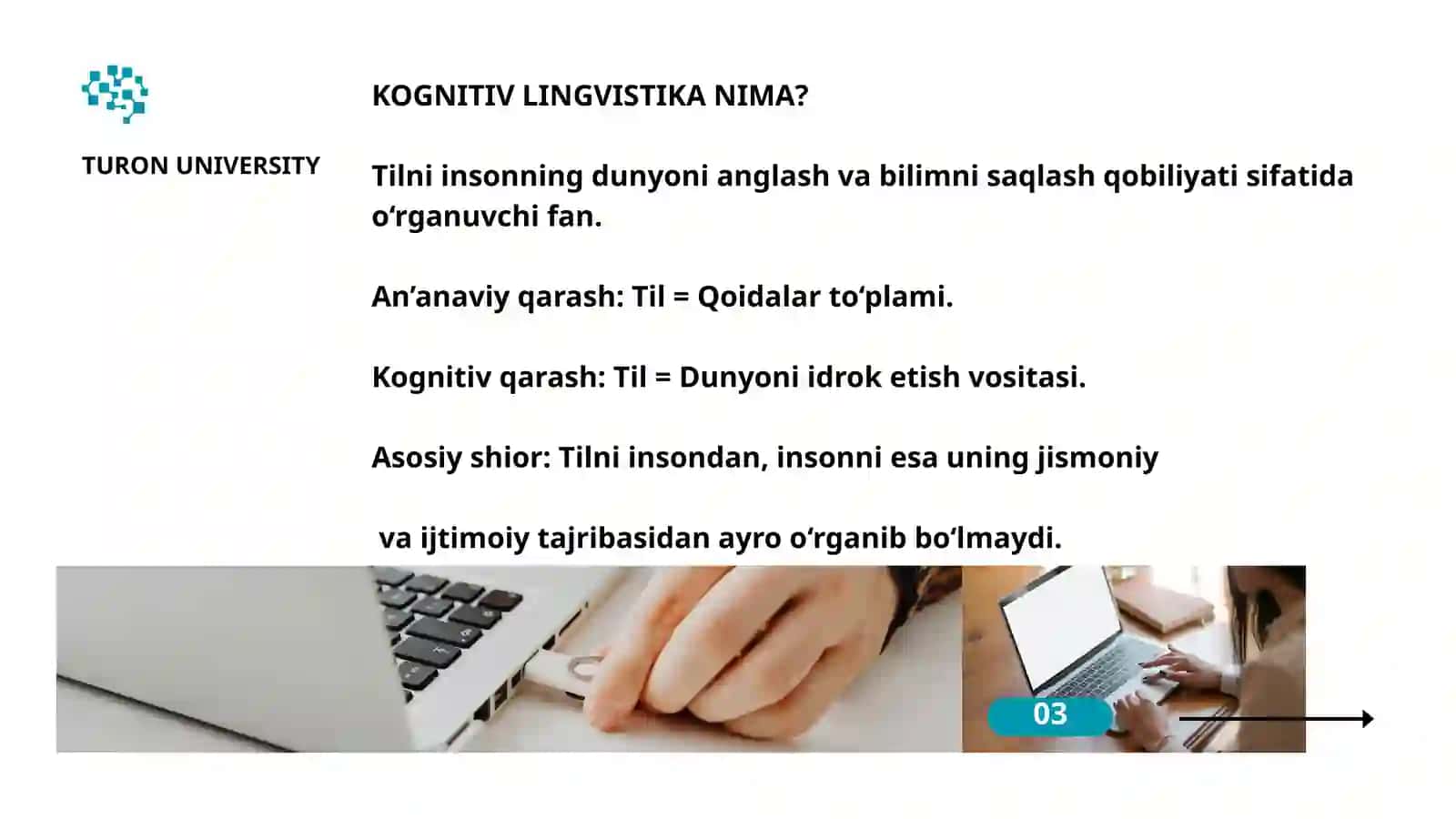 KOGNITIV LINGVISTIKA: TIL, TAFAKKUR VA INSON ONGI 3