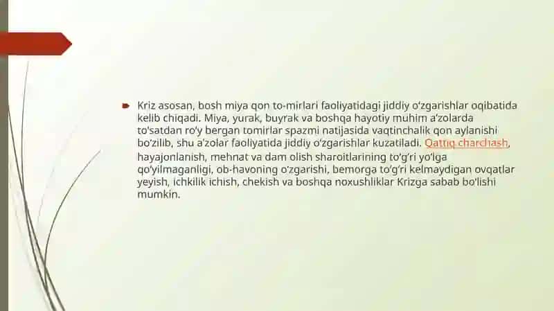 Krizis holatda bulgan bemorga maslaxat berish. Yuqotish, bemor holatini uziga hosligi 3