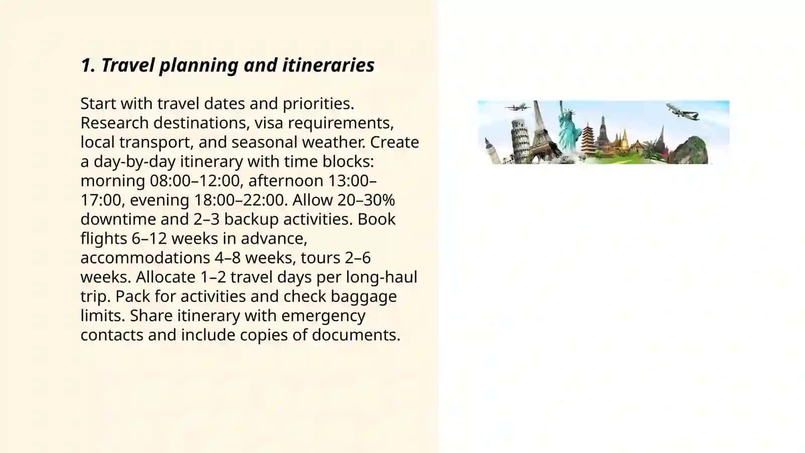 Travel Planning and Itineraries 3