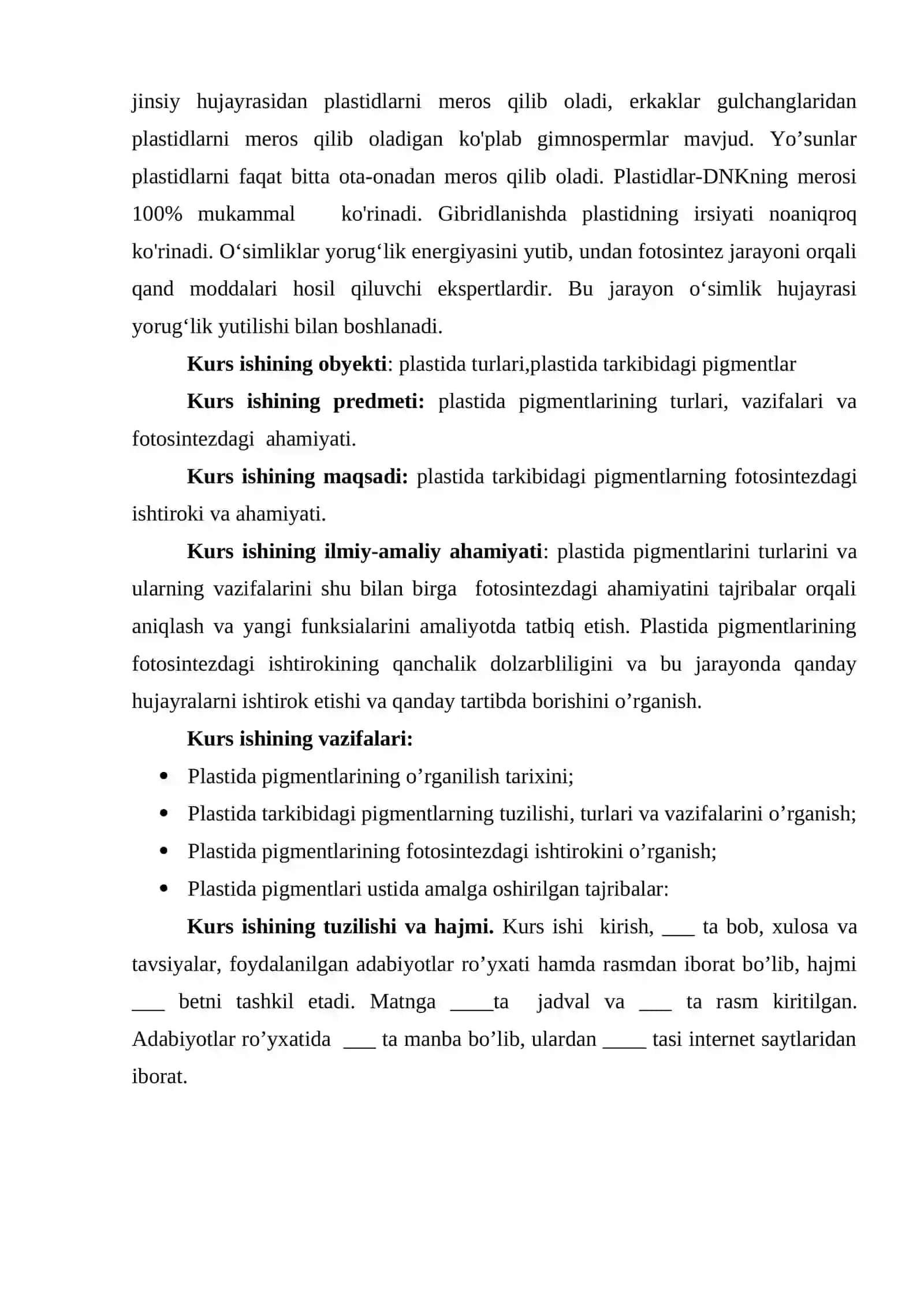 Plastida pigmentlari va ularning fotosintezdagi roli 3