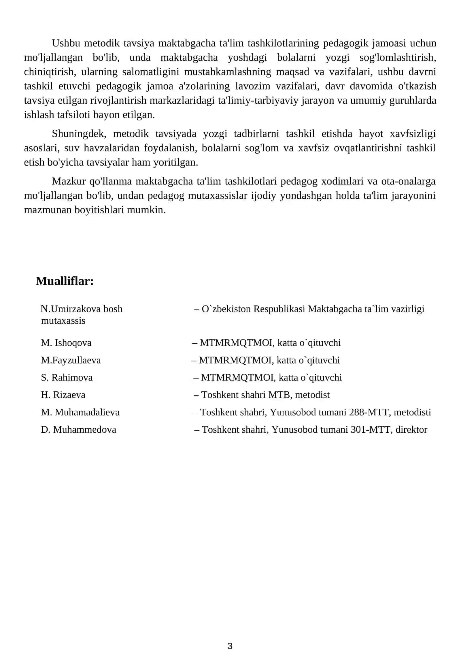Metodik Tavsiya “Yoz - O’tmoqda Soz!” 3