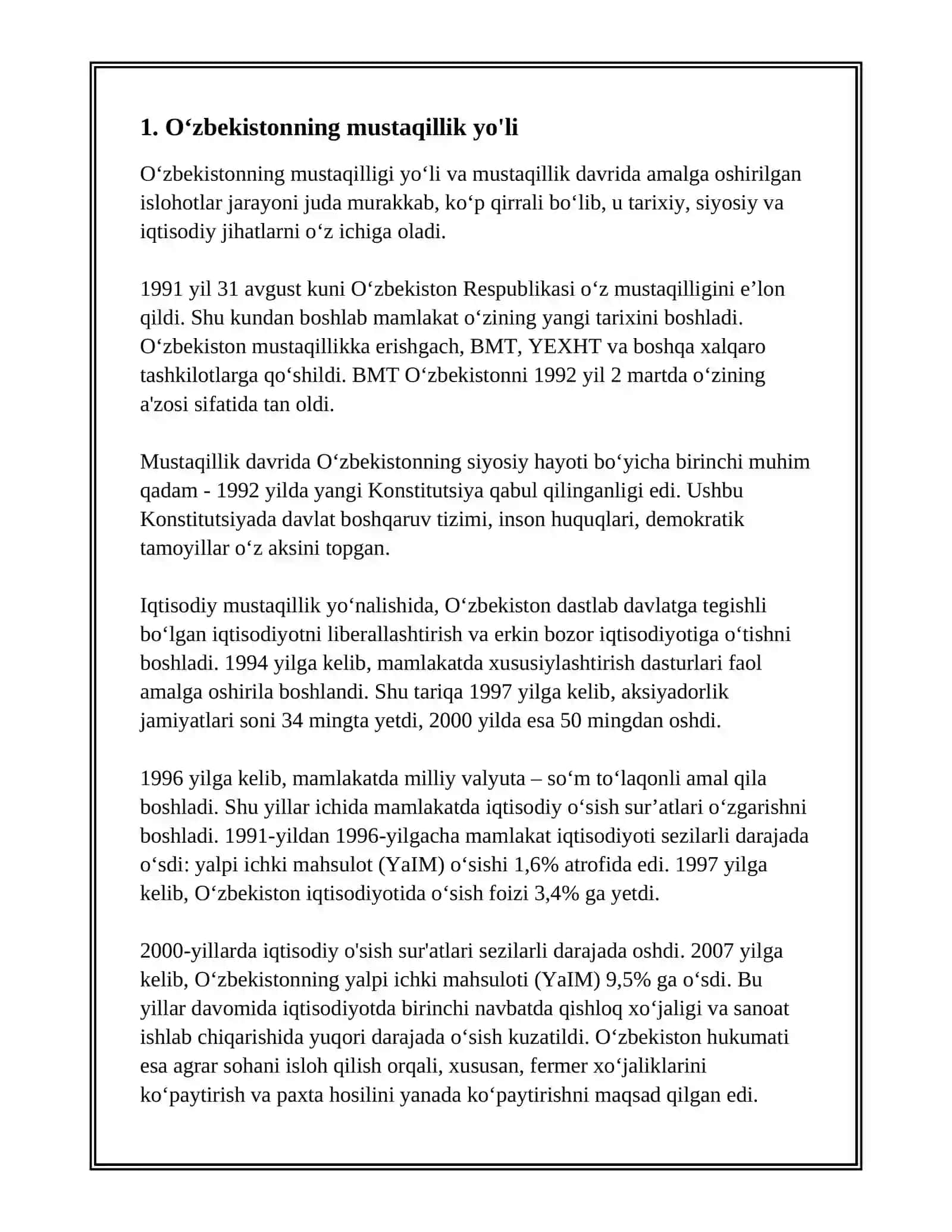 OʻZBEKISTON XALQCHIL VA INSONPARVAR DAVLAT QURISHNING IJTIMOIY-SIYOSIY AHAMIYATI 3