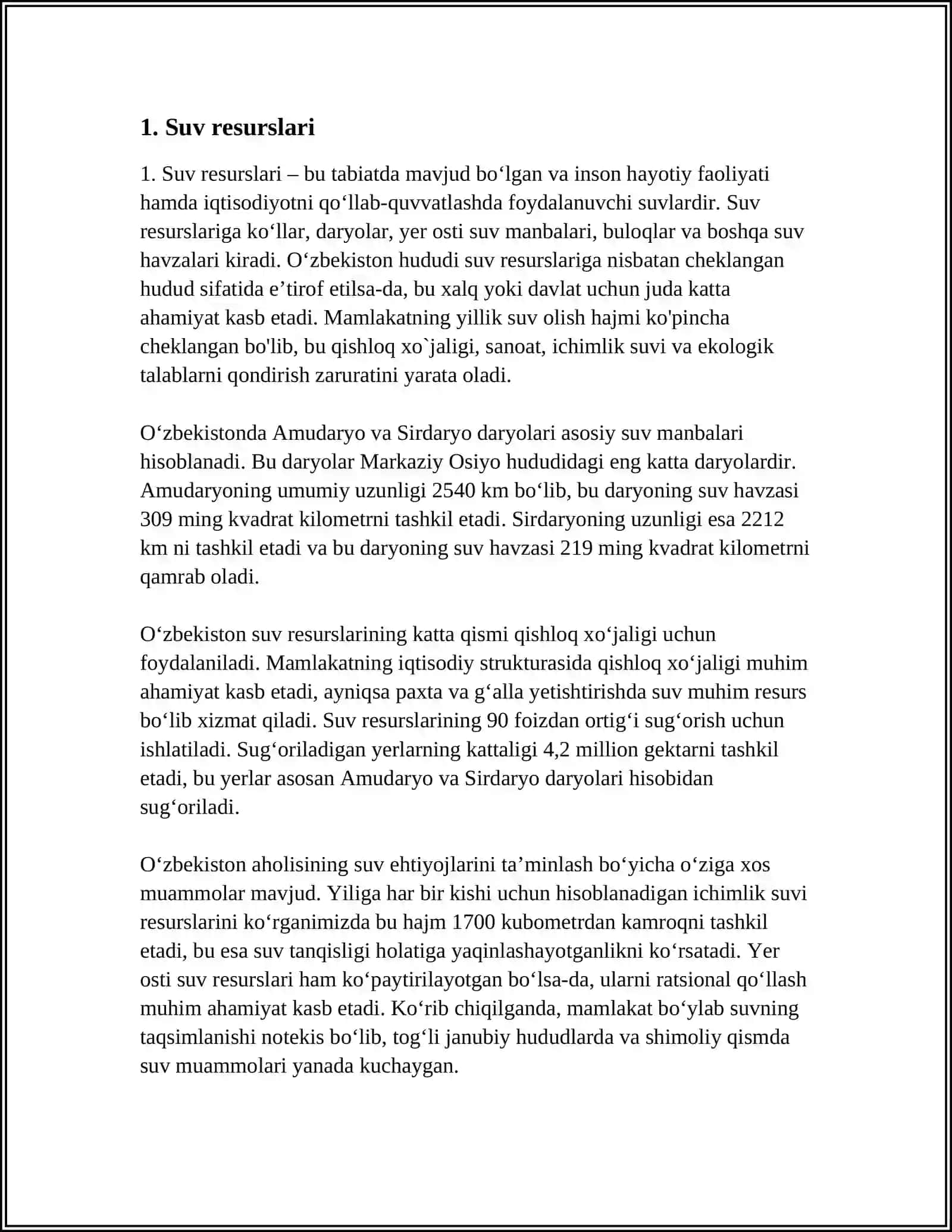TABIIY RESURSLAR REFERAT 3