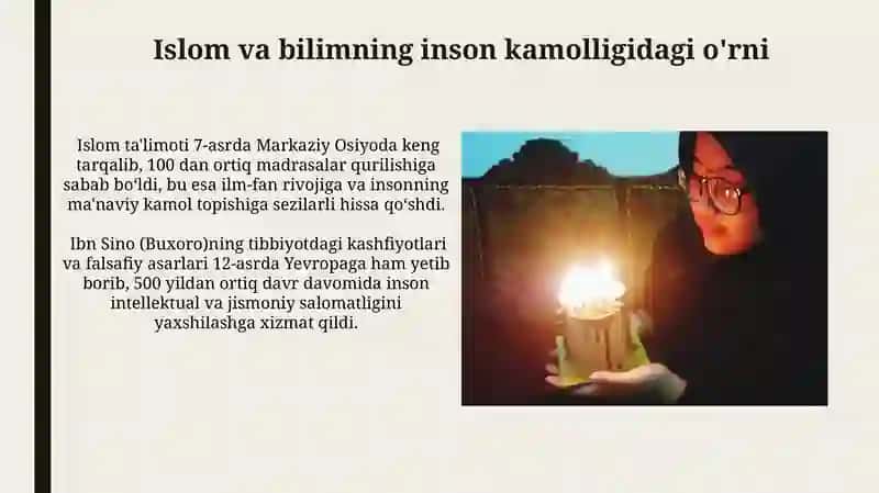 Islom dinining inson kamolotiga ta'siri 3