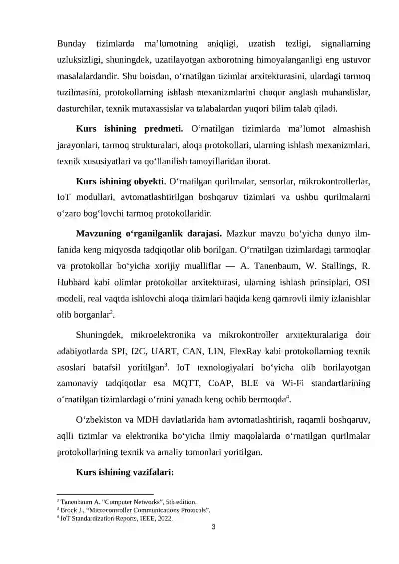 O‘rnatilgan tizimlarda tarmoqlar va protokollar 3