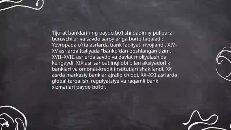 Tijorat banklarining paydo bo'lishi 3