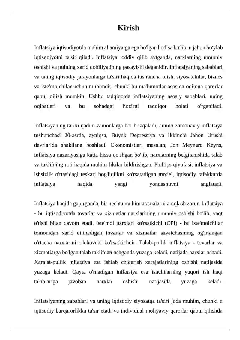 Infulatsiya kelib chiqish sabablari 3