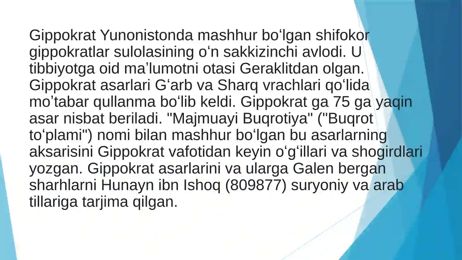 Gippokrat va Galenlarning g’oyalari va amaliy faoliyati 3