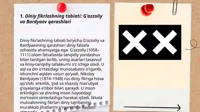 Din va hurfikrilik. Bardyaevning diniy hurfikrlilik haqidagi gʼoyalarni Gʼazzoliy gʼoyalari bilan qiyoslash 3