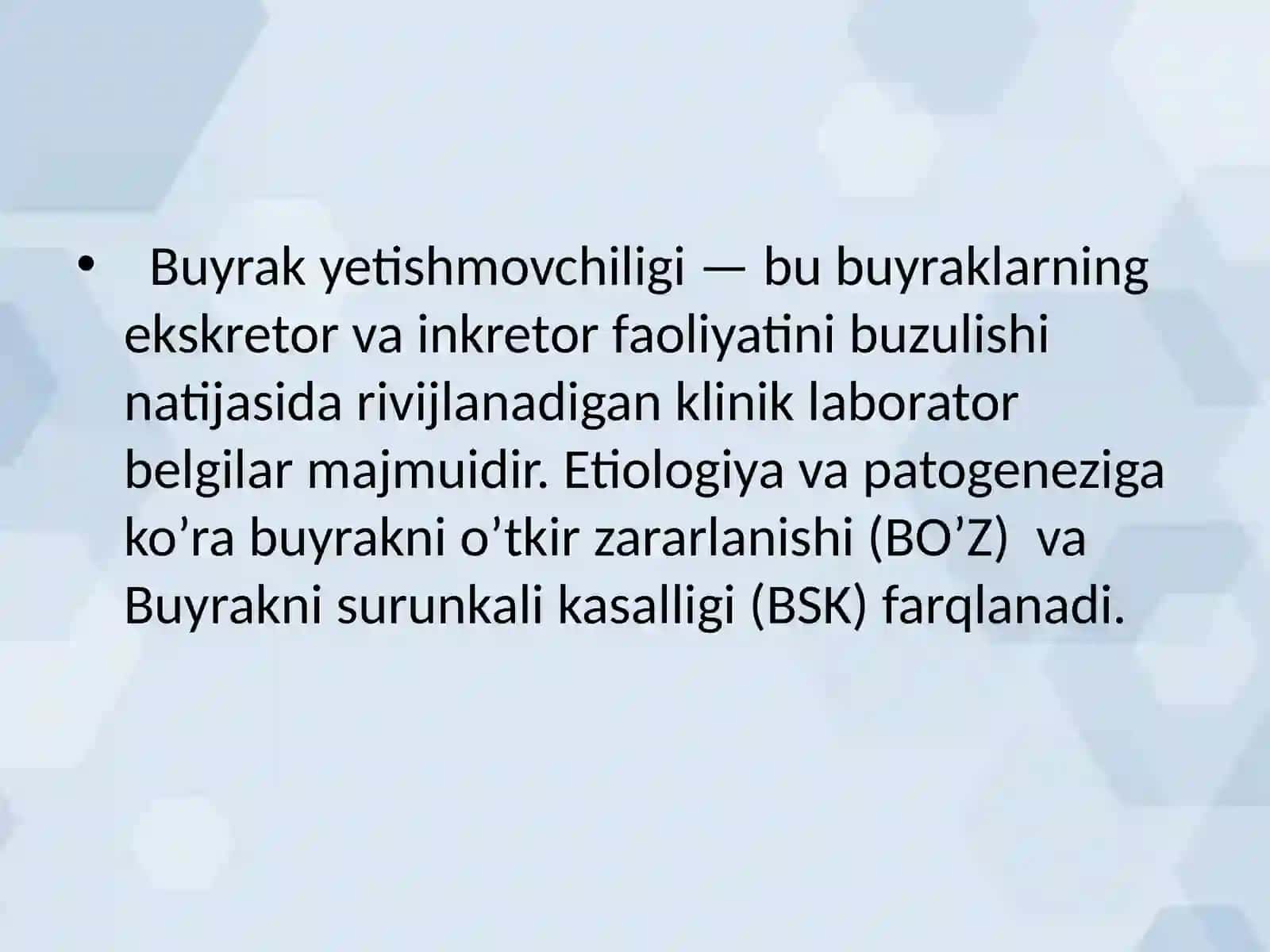 O‘tkir Buyrak Yetishmovchiligi 3
