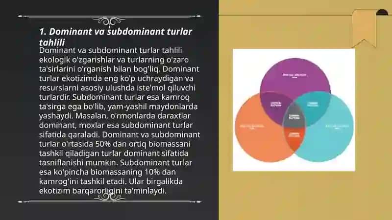 Dominant va subdominant turlarni o‘rganish va "Venn" diagrammasida tahlil qilish 3