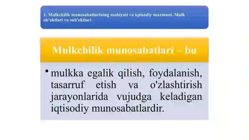 MULKCHILIK MUNOSABATLARI 3