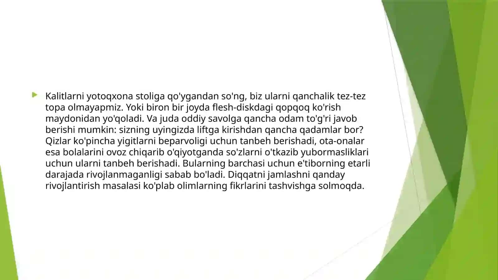 Diqqatni rivojlantirish usullari 3