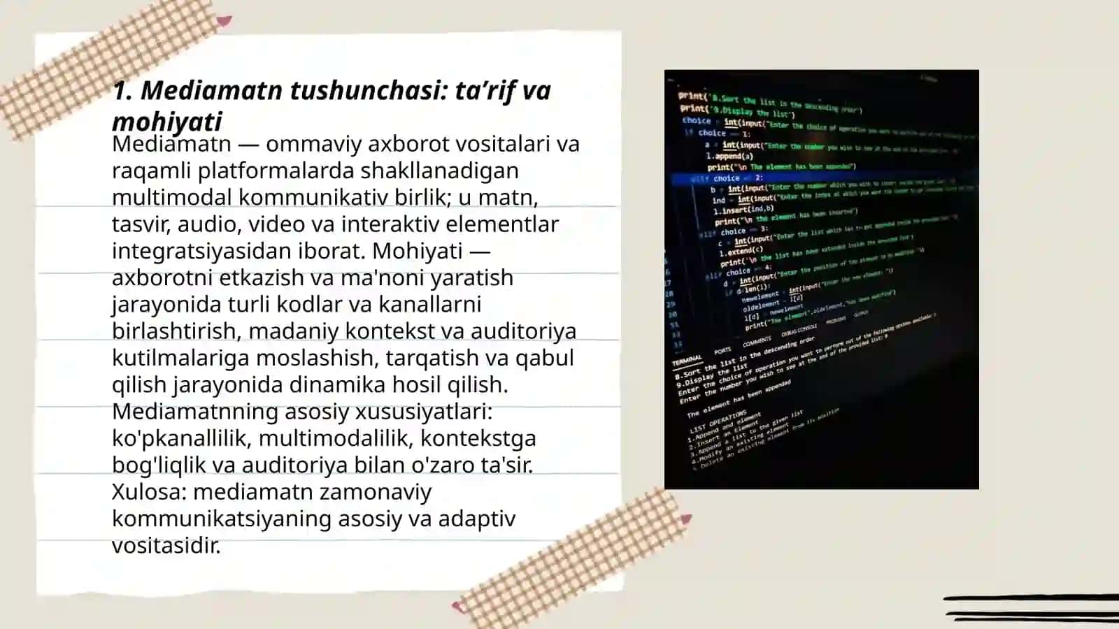 Mediamatn tushunchasi va uning asosiy xususiyatlari 3