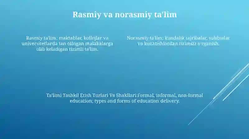 TaʼLimni Tashkil Etish Turlari Va Shakllari 3