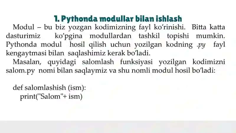Pythonda modullar 3