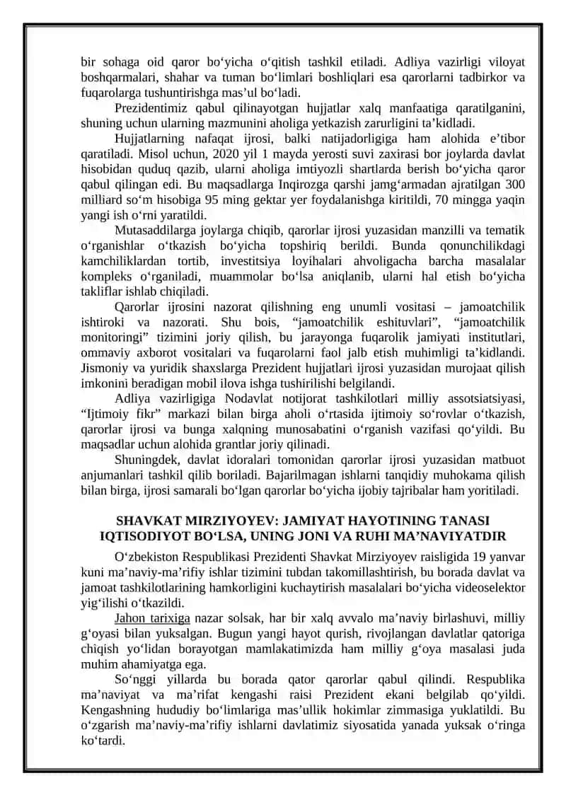 O‘ZBEKISTON RESPUBLIKASIDAGI IQTISODIY, IJTIMOIY-SIYOSIY VOQEALARGA DOIR MA’LUMOTLAR 3