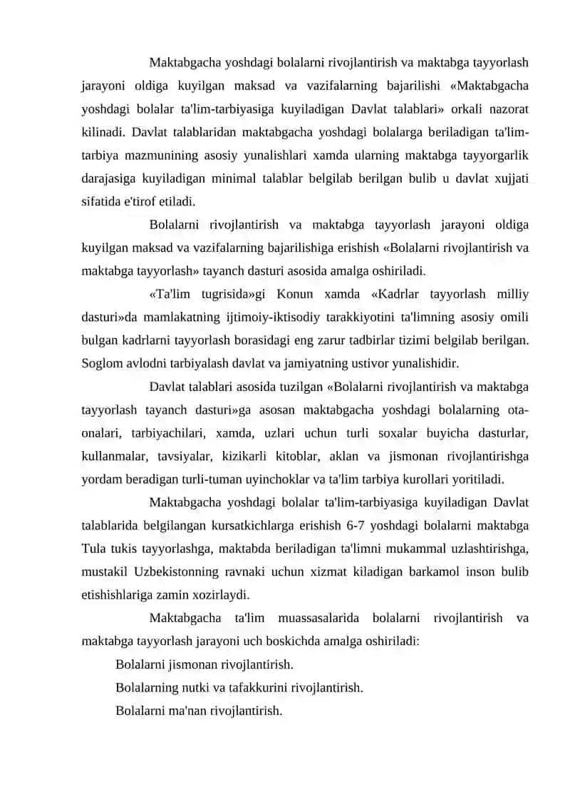 Bolalarni maktabga tayyorlash mеtodikasi fanining maqsad va vazifalari 3