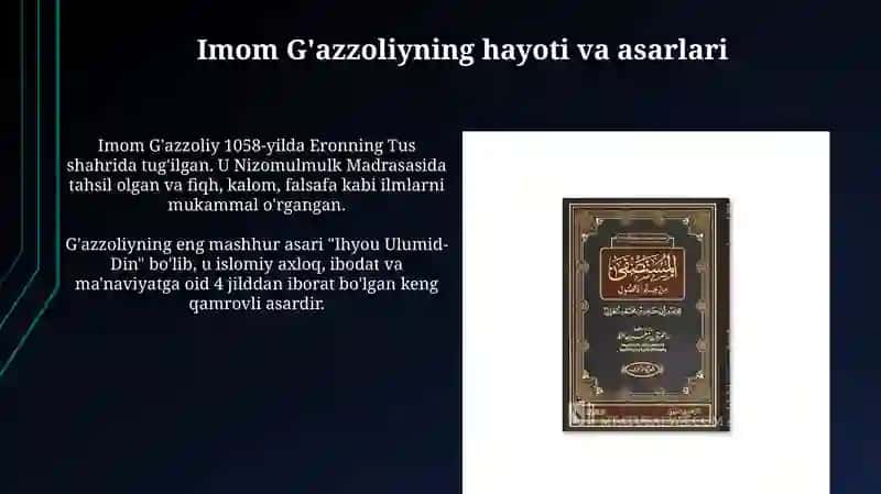 Imom G’azzoliyning ilmning afzalligi haqidagi qarashlari 3