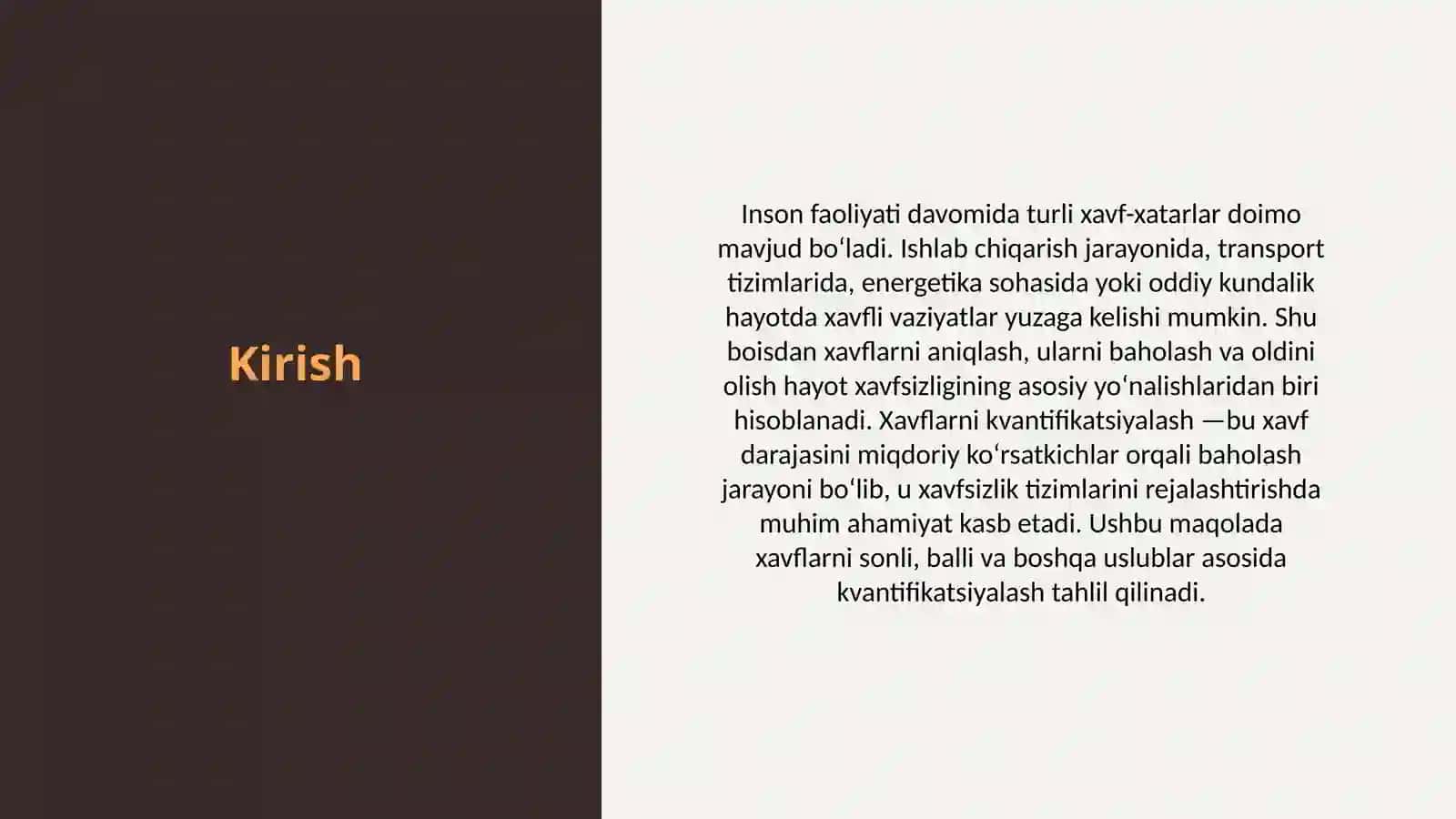 Xavflarni kvantifikatsiyalashning sonli, balli va boshqa uslublarini tahlil qilish 3