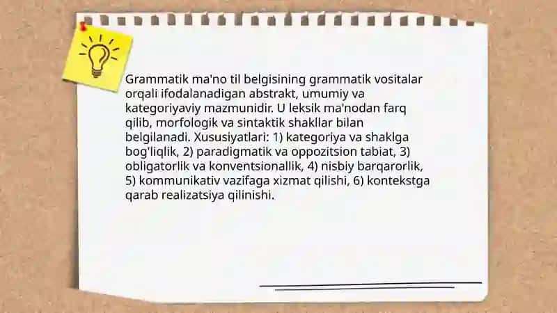 Grammatik ma'no grammatik shakl va grammatik kategoriya 3