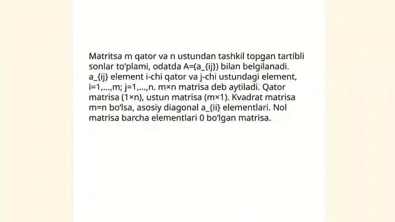 Matritsalar va Determinantlar 3