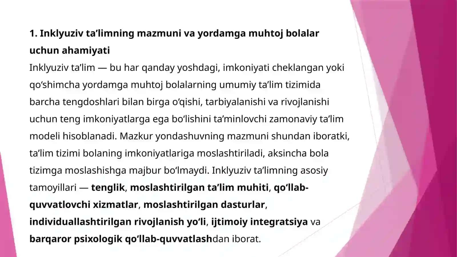 Inklyuziv ta’limning mazmuni va yordamga muhtoj bolalar uchun ahamiyati 3